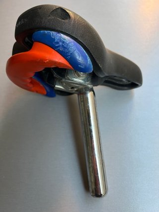 Sillín bici infantil negro/azul/naranja