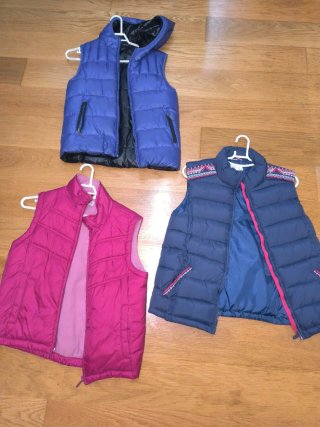 Chalecos acolchados niña azul y rosa. Talla 9-11