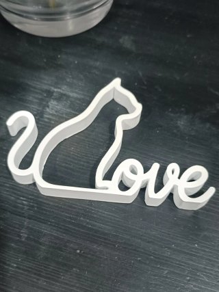 Decoración hogar Gato Love, nórdico/minimalista