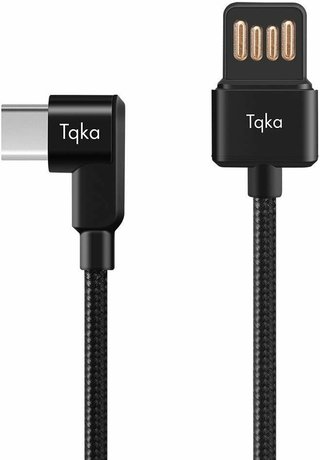 Cable USB tipo C acodado carga rapida Tqka ka050 reforzado