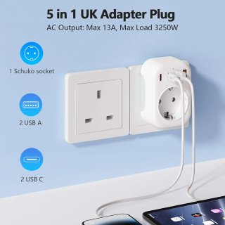 Bigfish Adaptador Enchufe UK Ingles Irlanda Tipo G