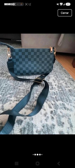 Bolso cuadros negro y gris