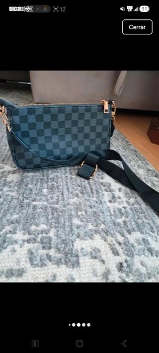 Bolso cuadros negro y gris