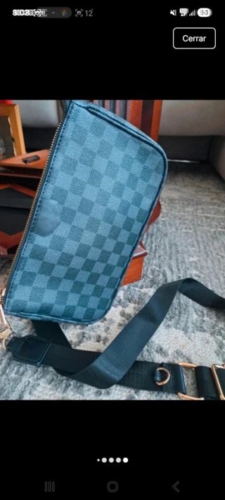 Bolso cuadros negro y gris