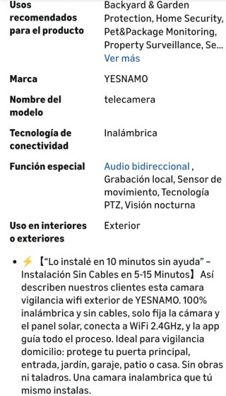 Cámara Vigilancia Solar YI PTZ Exterior