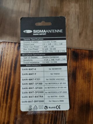 Pinganillo Sigma Antenne Profesional