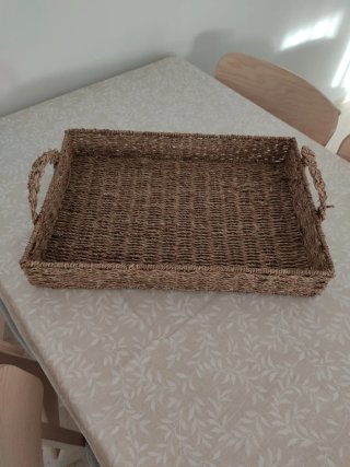Cesta grande de yute y mimbre