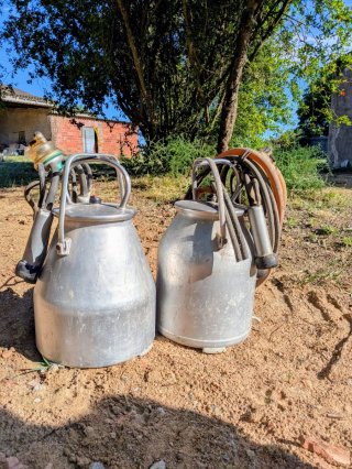 Cantareras de ordeño metálicas