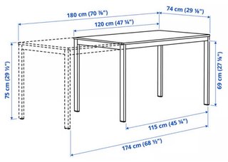 Mesa comedor extensible blanca