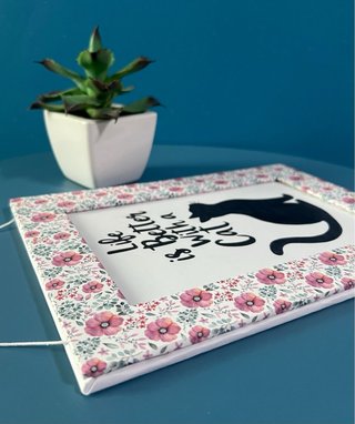 Quadretto floreale “Life is Better with a Cat”
