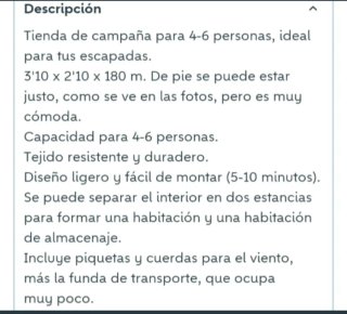 Tienda de campaña verde 4-6 personas sin estrenar
