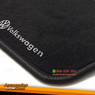 ALFOMBRILLAS VW GOLF 2 CON LOGO GTI RIBETE NEGRO