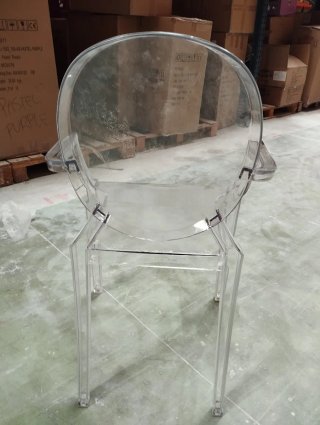 Sillas de comedor transparente con reposabrazos