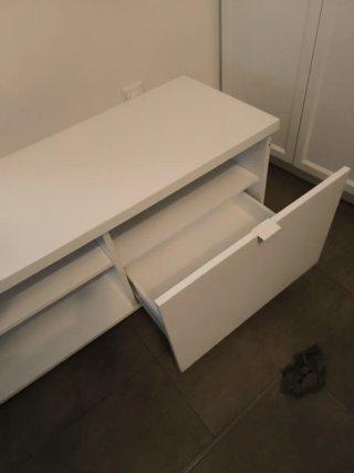 Mueble TV Blanco lacado Ikea Byas