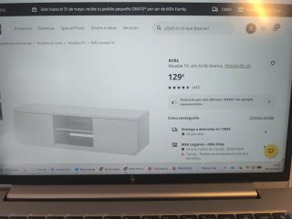 Mueble TV Blanco lacado Ikea Byas
