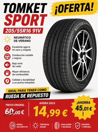 Neumático Tomket Sport 205/55R16 91V Verano