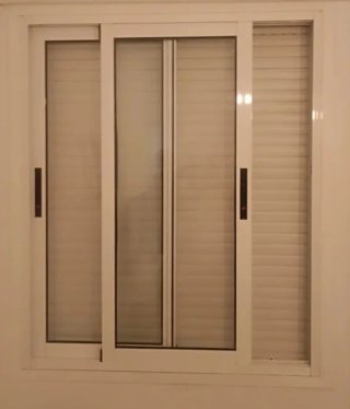 Ventana corredera aluminio blanco sin persiana