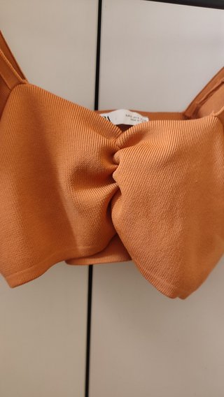Top Zara Naranja Talla S Volantes