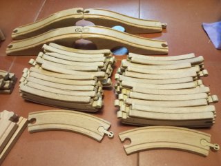 +80 piezas tren madera