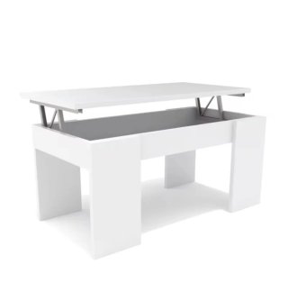 Mesa centro elevable blanca
