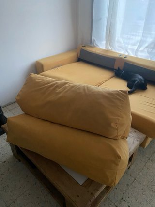 Sofá cama amarillo 200x90cm