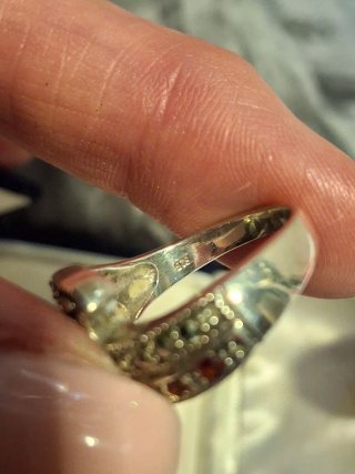 Anello Argento 925 Granati e Marcasiti