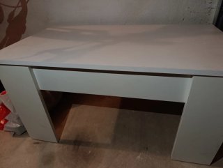 Mesa centro elevable blanca
