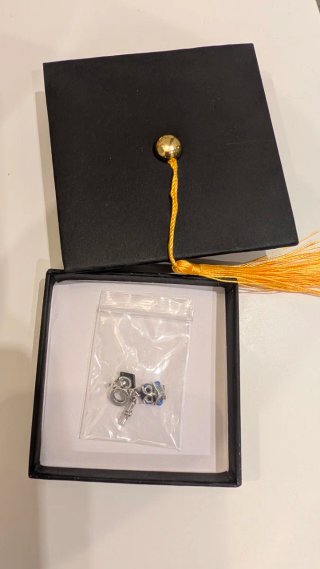 Colgante Búho Graduado Plata y Caja