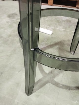 Taburete de bar transparente gris 75 cm