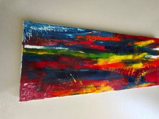 Olio su tela astratta, 20x50