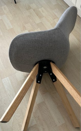 Silla Giratoria Comedor/Espera Tela Gris