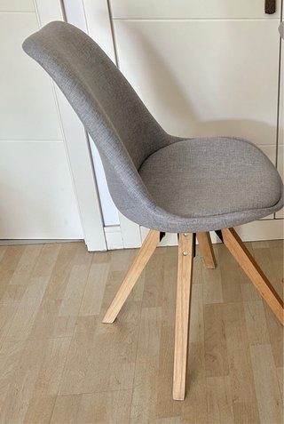 Silla Giratoria Comedor/Espera Tela Gris