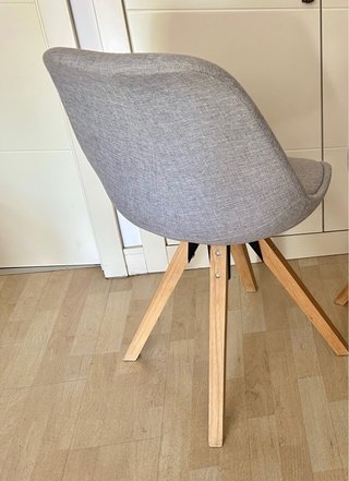 Silla Giratoria Comedor/Espera Tela Gris