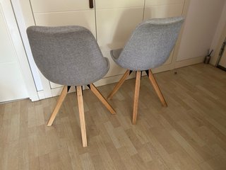 Silla Giratoria Comedor/Espera Tela Gris