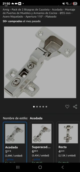 Lote de 16 bisagras para muebles