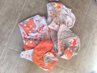 Pañales de tela reutilizables estampado naranja