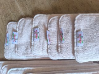 Absorbentes blancos para pañales de tela
