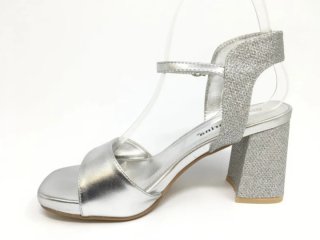 Sandalias Plataforma Tacón Plata