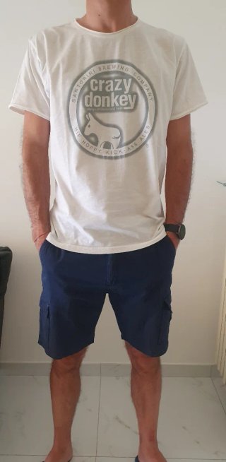 Shorts/pantaloncini cargo uomo blu con tasche