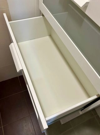 Cajonera Ikea Brimnes baño, cristal Blanco
