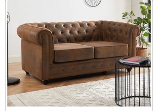 Divano Chesterfield 3 posti marrone