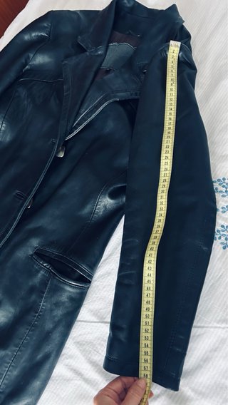 Chaqueta Piel Natural Negra Talla M