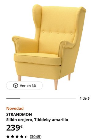 Sillón orejero amarillo Ikea
