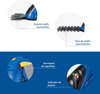TIJERAS CORTACÉSPED GOODYEAR BATERÍA LITIO 2 EN 1