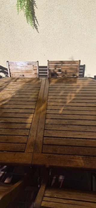 Conjunto Mesa y Sillas Comedor Exterior Madera