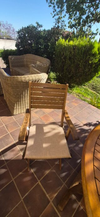 Conjunto Mesa y Sillas Comedor Exterior Madera