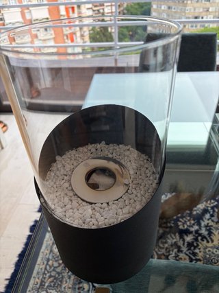 Chimenea Decorativa Mesa Cristal y Metal
