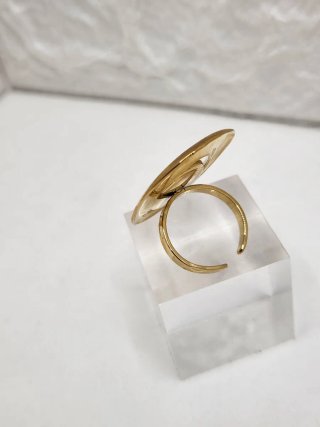 Anillo Acero Quirúrgico Baño Oro Turquesa