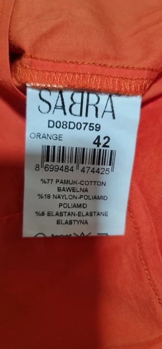 Camisa Sabrá Naranja con Encaje Negro