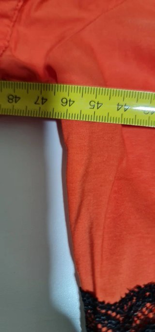 Camisa Sabrá Naranja con Encaje Negro